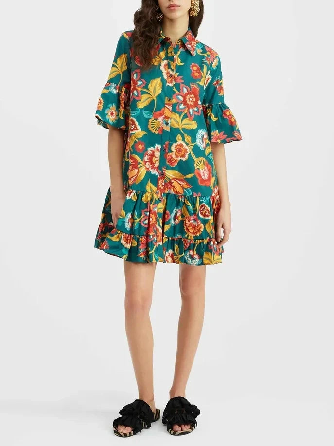 Grace Unique Flora Print Mini Dress