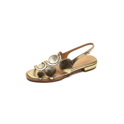 Ciottolo Pebble-Disc Slingback Sandals